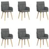 vidaXL Cadeiras de Jantar 6 pcs Tecido Cinzento-Escuro 60 x 56 x 96 cm