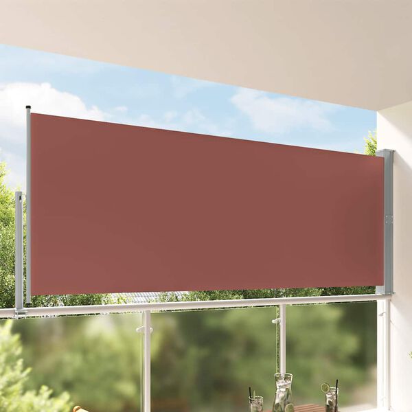 vidaXL Toldo lateral retr&aacute;til para p&aacute;tio 140x300 cm castanho
