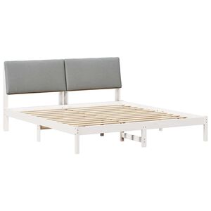 vidaXL Estrutura da cama Branco e cinza claro 180 x 200 cm
