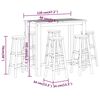 vidaXL 7 pcs Conjunto de bar para jardim madeira de ac&aacute;cia maci&ccedil;a