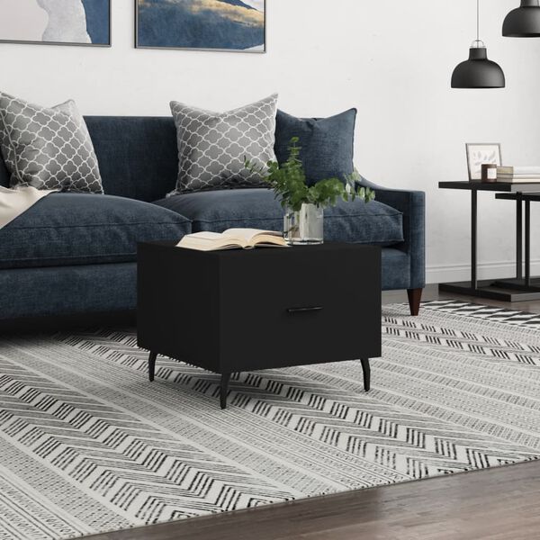 vidaXL Mesa de centro 50x50x40 cm derivados de madeira preto