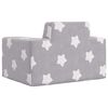 vidaXL Sofá infantil de c/ estrelas pelúcia cinzento-claro