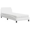 vidaXL Cama com colch&atilde;o Dover 90x200 cm couro artificial branco