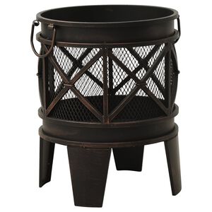 vidaXL Braseira r&uacute;stica com ati&ccedil;ador &Phi;42x54 cm a&ccedil;o