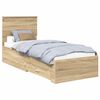 vidaXL Estrutura da Cama Carvalho Sonoma e Prata 75 x 190 cm