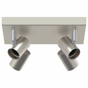 vidaXL Foco de teto com holofotes N&iacute;quel 26,5 x 26 x 11,5 cm Metal