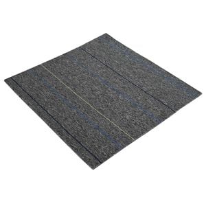 vidaXL Azulejo de Carpete Cinza M&eacute;dio com Listras 50 x 50 cm 4 pcs