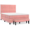 vidaXL Cama com molas/colch&atilde;o 140x200 cm veludo rosa