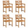 vidaXL Cadeiras de jardim 4 pcs Natural Madeira S&oacute;lida de Ac&aacute;cia