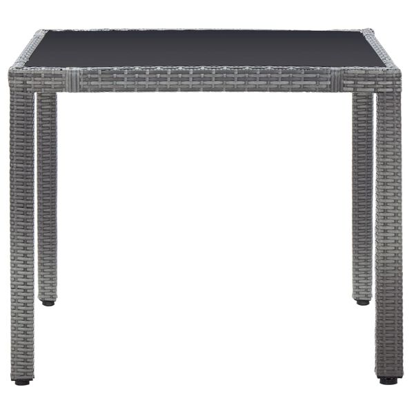 vidaXL 5 pcs conjunto de jantar para exterior vime PE cinzento