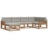 vidaXL Conjunto de Sof&aacute;s para Exterior 6 pcs Natural e Cinzento-Claro