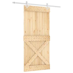 vidaXL Porta Deslizante 95 x 210 cm Natural e Branco