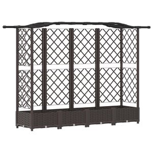 vidaXL Cama Elevada com Treli&ccedil;a e Telhado Castanho 203,5 x 40 x 125 cm