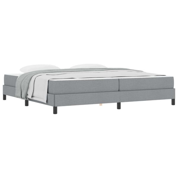 vidaXL Cama Box com colch&atilde;o Cinzento-claro 200 x 200 cm tecido