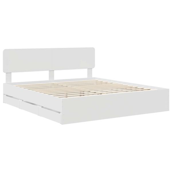 vidaXL Estrutura da Cama Branco 200 x 200 cm Madeira engenheirada