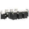 vidaXL Conjunto de Jantar para Exterior 9 unid. Preto e Branco Creme