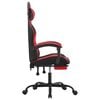 vidaXL Cadeira gaming c/ apoio p&eacute;s couro artificial preto e vermelho