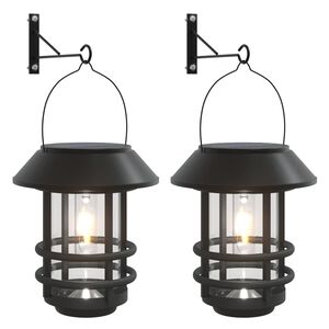 vidaXL Candeeiros de parede solares para exterior 2 pcs branco
