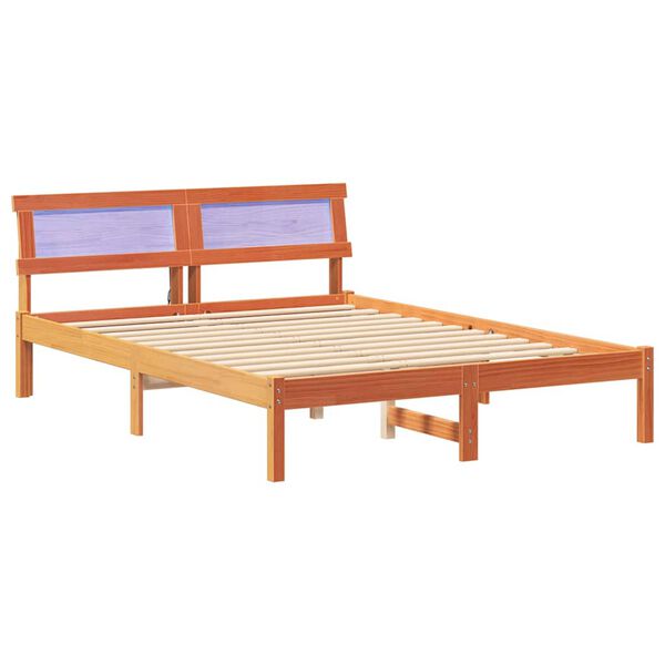 vidaXL Estrutura da Cama com cabeceira Marrom Cera 120 x 190 cm