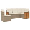 vidaXL 5 pcs conjunto de sof&aacute;s p/ jardim com almofad&otilde;es vime PE bege