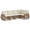 vidaXL Conjunto de Sof&aacute; de Jardim 5 pcs Bege e Branco Creme vime PE