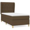 vidaXL Cama com molas/colch&atilde;o 100x200 cm tecido castanho-escuro