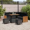vidaXL Conjunto de Sof&aacute; de Jardim 8 pcs Preto vime PE
