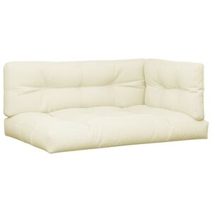 vidaXL Almofad&otilde;es para m&oacute;veis de paletes 7 pcs tecido creme