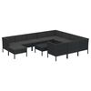 vidaXL 12 pcs conjunto lounge de jardim c/ almofad&otilde;es vime PE preto