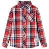 vidaXL Camisa de xadrez para crian&ccedil;a vermelho e azul-marinho 104