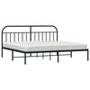vidaXL Estrutura de cama com cabeceira 193x203 cm metal preto
