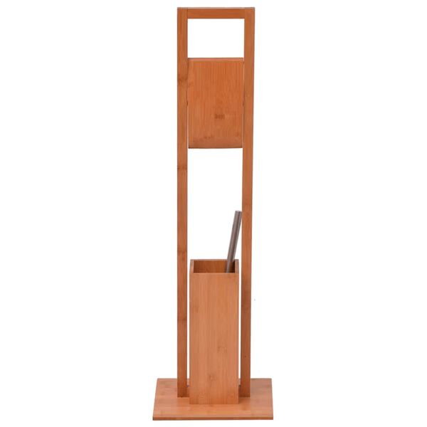 vidaXL Suporte papel higi&eacute;nico p/ casa de banho bambu 20x24,5x81,5 cm