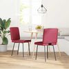 vidaXL Cadeiras de jantar 2 pcs couro artificial vermelho-tinto