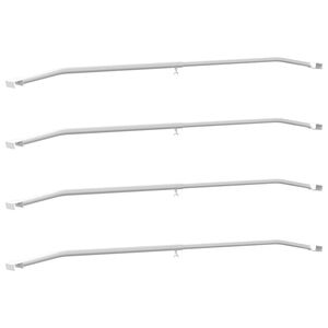 vidaXL Suporte de lona para reboques Manual 4 pcs Prateado 100-145 cm