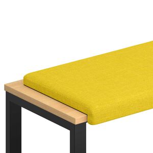 vidaXL Almofada de Banco Tecido Amarelo Claro Profundidade 35 cm