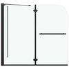 vidaXL Divisória de chuveiro c/ dobragem dupla ESG 120x68x130 cm preto