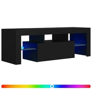 vidaXL M&oacute;vel de TV com luzes LED 120x35x40 cm preto