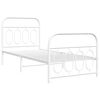 vidaXL Estrutura de cama com cabeceira e p&eacute;s 90x200 cm metal branco