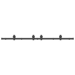 vidaXL Kit de ferragens para porta deslizante 183 cm a&ccedil;o preto