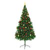 vidaXL &Aacute;rvore de Natal artificial pr&eacute;-iluminada + enfeites 210cm verde