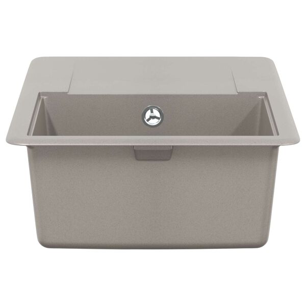 vidaXL Pia Cinzeto 670 x 460 mm 80% Quartzo e 20% Resina