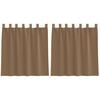 vidaXL Cortinas de voile com la&ccedil;os 2 pcs castanho-claro 140x140 cm