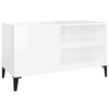 vidaXL Arm&aacute;rio p/ discos 84,5x38x48 cm deriv. madeira branco brilhante