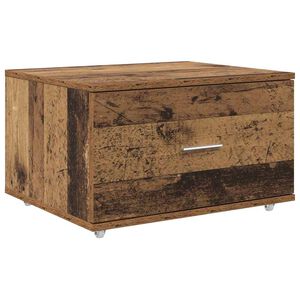 vidaXL Gabinete de Gavetas com roda Madeira antiga 55 x 45 x 31 cm