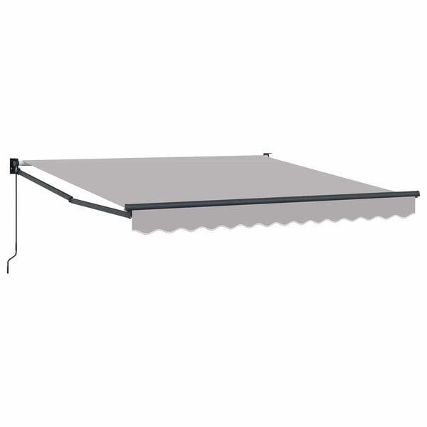 vidaXL Toldo Manual Cinzento-claro 300 x 250 cm Poli&eacute;ster