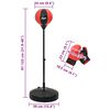 vidaXL Conj. bola boxe c/ luvas e bomba ajust&aacute;vel em altura 81-122 cm