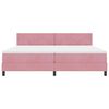vidaXL Cama Box Spring LED com colch&atilde;o Rosa 200 x 200 cm Veludo