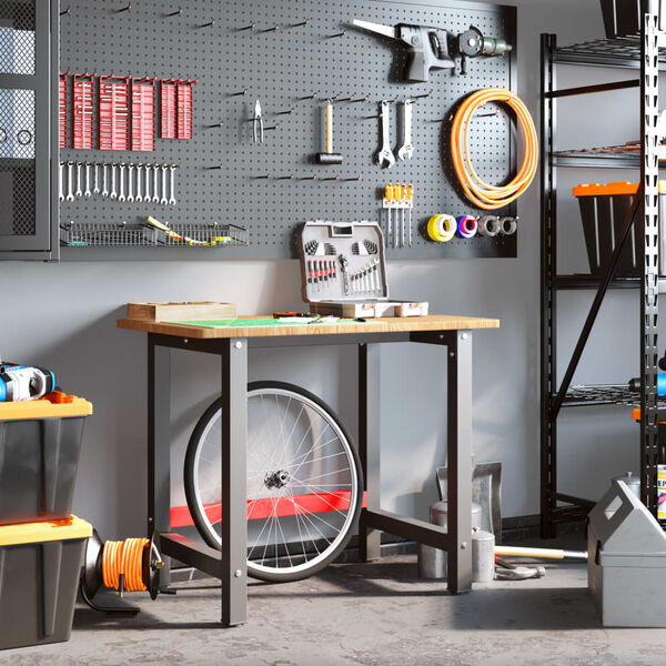 VidaXL Bancada retangular 100x60x81,5cm carvalho maci&ccedil;o castanho-claro