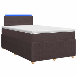 vidaXL Cama box spring com colch&atilde;o Marrom Escuro 120 x 190 cm Tecido