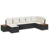 vidaXL Conjunto de Sof&aacute; de Jardim 7 pcs Preto Rattan Sint&eacute;tico